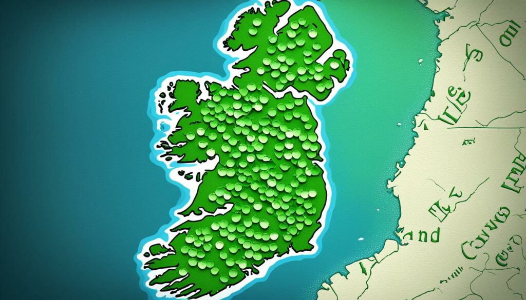 golf courses in ireland map